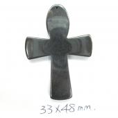 Hematite Cross Pendant 33x48mm